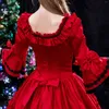 Party Dresses Red Cotton Wedding | Birthday Christmas Dress Victorian Ball Gown Theater Costumes