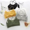 CAMISOS Tanks Top vrouwen Cross -band Sport Bra Push Up Sport Yoga Gym Crop Brassiere Fitness Breathable Beauty Back Bha's