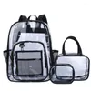 Backpack Transparent Pvc Set Bag Waterproof UNISEX di grande capacità Solid Clear Coppia Bagback Designer