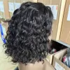 Syntetyczne peruki noszą i idź bezkluczową perukę bob 4x4 Pre -Cut Lace Human Hair gotowe do fali wody z przodu Kobieta Q240427