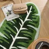 Mattor Green Leaf Area Rug Nursery Cute Bath Mat Non Slip Washable Mattor för sovrum badrum barn lekrum boho heminredning mattor