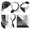 Bandanas Durag 12 pieces of American dual color polyester cashew nut flower hip-hop square scarf multifunctional magic outdoor sports headwear 240426