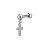 Stud 1PCS Cross Ear Tragus Piercing Earring Stud Barbell Crystal Cartilage Stud Earring Helix Piercing Daith Jewelry Rook Conch Stud d240426