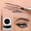 2 in 1 Eyeliner Eyebrow Gel Cream with Brush Waterproof Longlasting Matte Black Brown Easy Wear Korean Makeup Cosmetic 240425