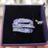 Designer Swarovskis smycken hög version Spiral Nimble svängda ring kvinnliga swarovski -element kristallring kvinnlig