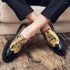 Dress Shoes Casual Leather Men's British Korean Retro Business Formal Wear For Work Moccasins