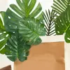 Décoration 21pcs Palm tropical feuilles d'été Monstera Feuilles de tortue de soie artificielle pour la maison Hawaiian Luau Beach Wedding Party Decor