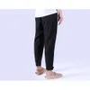 2024 SMUMMER NUEVO LINEN Pantalones casuales Cotton de algodón suelto Pantalones para hombres Material de lino para hombres de estilo chino Pantalones delgados