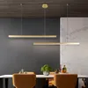 Modern Led Chandelier For Dining Room Kitchen Island Rest Area Office Long Table Golden Light Fixtures Black Copper Pendant Lamp