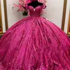 Luxus mexikanische Rose rote süße 16 Quinceanera Kleid Vestidos de xv 15 Anos Prom Party Wear Pageant Ballkleider 2024 Robe de Mariee