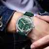 Polshorloges Forining Sport Mechanical Watches Fashion Agenda Hollow Out Green Dial Automatic Mens Watch Luminous Hand Rubber Strap 2024