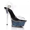 Dance Shoes PVC Sexy Exotic Pole Dancing Summer Women Sandals 15cm 17CM High Heels Buckle Strap Size 34-46 MA056