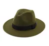 Gray Fedora Hats szerokie grzbiet Panama Jazz poczuł kapelusz czapka wełniana mężczyźni Dysoring Unisex Church Hat Fascynator Trilby39199526673987