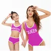 Swim Wear Luxury Designer Bikini European och American Swimsuit Womens One Piece Triangle Solid Color Parent-Child Girl Print Style Dr Otnd3