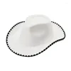 Berets Women Men Men Cowboy Hat Roll-Up brim Contrast Color Western for Daily Party