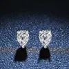 Stud 2 Carat Pear Cut Moissanite S925 Silver Stud Earrings Women Engagement Gift d240426