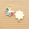 Charms 10pcs Sunflower Charm For Jewelry Making Enamel Necklace Pendant Keychain Phone Accessories Diy Craft Supplies Gold Plated