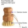 Sprzątanie szczotek do naczyń bambusowa kuchnia drewniane płuczki do mycia żeliwna garnek garnka naturalne włosie siisal Fy5090 bers drop deli otrwd