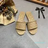 15a zapatillas de mula sandles para mujeres zapatos de diseñador de verano sándalo clásico plano de verano zapatos de cuero para mujeres 35-42