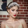 Headpieces TOPQUEEN Handmade Head Accessories For Wedding Pearl Hair Hoop Girls Headdress Rhinestone Bride Party HP643