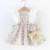 Robes de fille Summer Girls 2 / Piece Robe Sac bébé fille pleine d'imprimé floral petite robe de princesse