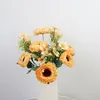 Dekorativa blommor 47 cm Simulera handgjorda krysantemum Bouquet Preppy Room Decor Wedding Party Supplies påskdekoration Artificiell