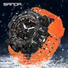 Montre-bracelets Shada Mens Sports Double affichage analogique Digital LED Electronic Quartz STRAPE IMPHERPORTHOP NATHING Military Q240426