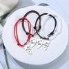 Charm Bracelets DIY Gift Female Good Friend Men Small Pendant Original Gifts Hand Woven Friendship Metal Rhinestone Rope Chain Fashion