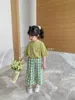 Byxor 2024 Spring/Summer Girls Casual Wide Ben Flat Ben Long Pants Baby and Children Trousersl2404