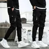 Мужские брюки в целом Mens Fashion Pin ins Super Fire Loose Black Mens Casual Pantsl2404