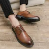 Kleiderschuhe Männer formeller Anzug koreanischer Stil Retro Casual Leder Business Green