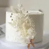 Decorative Flowers Hydrangea Wedding Cake Bouquet White Baby Breath Dried Flower Topper Boho Birthday Party Decorations For Girl