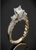 Victoria Wieck Vintage Jewelry 925 Sterling SilverRose Gold Fill Three Stone Princess Cut White Topaz CZ Diamond Party Women Wedd5130644