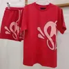 Syna World Designer Trailtsuit Sports Set Kısa Kollu Şort İki Parça Set Baskılı Erkek ve Kadın T-Shirt Y2K Grafik Tee Hip Hop Yaz Gömlek Synaworld 614