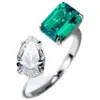 Кластерные кольца мода регулируемый размер геометрический циркония женщина свадебное обручальное кольцо