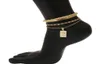 Urok żelazny łańcuch nowa bransoletka kostki dla kobiet mężczyzn Regulowane punkty kostki butów boso sandały stóp biżuteria 9322054