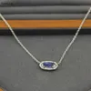Designer Kendrascott Neclace Jewelry Instagram Minimalist Oval Transparent Blue Sandstone Pendant Short kendras scotts Necklace Neck Chain Collarbone Chain