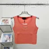 Camisoles Tanks Designer высококачественный 2024 летний новый французский стиль маленький ароматный вязаный вязаный жилет с камизоль