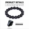 Obsidian Obsidian Natural Stone Bracciale per perdita di peso Yoga Energia Anti ansia Trattamento per sfere allevamenti di gioielli elastici