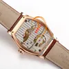 30130 MALTE Real Tourbillon ręcznie Winding Mechanical Mens Watch Rose Gold Case White Stick Dial Brązowy skórzany pasek Super Edition RELOJ HOMBRE Montre PuretimeWatch