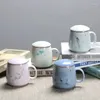 Kopjes schotels keramische filterthee theekopje Eenvoudig grote capaciteit paar drinkware huishoudelijke koffiemok met deksel porselein kantoor thee scheidingsbeker
