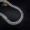 Hip Hop Jewelry 12mm 2 Rows of Diamond Necklace 18k Gold Plated Vvs Moissanite Bracelet 925 Silver Iced Out Cuban Link Chain