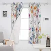 Cortina de cortina de pássaro aquarela cortinas de janela para sala de estar com sala de estar com os tratamentos decorativos