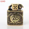 Z506 -634 Fashion High-grade Carved Pure Copper Kerosene Cigarette Lighter Refillable