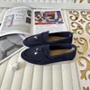 Designers Suede Loafers Moccasins Aprikos äkta läder lyxiga män Casual British-inspirerade vintage lägenheter par klänningsko