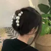 Haarclips Barrettes Koreaanse vrouwen meisjes plastic haarklauwen nieuwe mode klauw clip hoofddeksels grote imitatie parel mode ornament haaraccessoires 240426