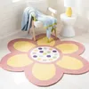 Tapis rond fleur fleur moquette moquette de chevet de chevet de couches en peluche pour chambre fille chambre pour enfants pour enfants