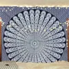 Tapissries Indian Hippie Bohemian Psychedelic Golden Blue Peacock Mandala Wall Hanging Fine Art Home Decor Tapestry