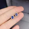 Stud Earrings KJJEAXCMY Fine Jewelry 925 Silver Natural Sapphire Girl Classic Selling Ear Support Test Chinese Style