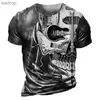 Men's T-Shirts Undead Skull Harajuku 3D Printed Graphic Summer New Punk Men Streetalism Hip Hop Rebel Personality Crewneck Short Sleeve T-shirtXW